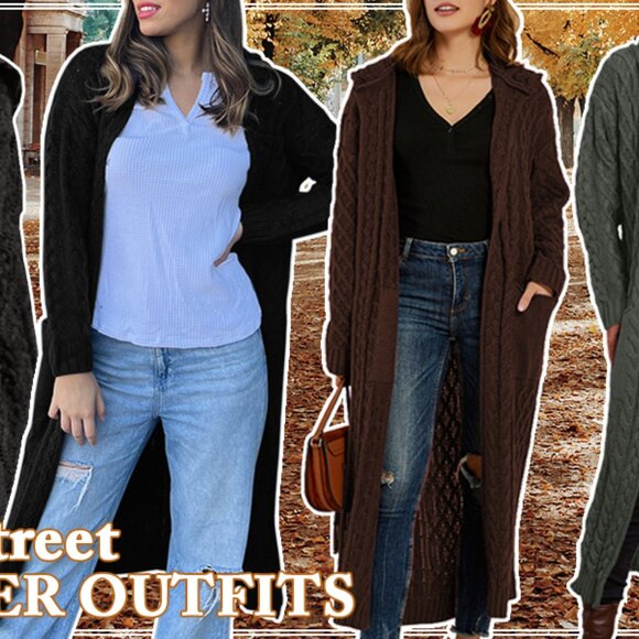 🔥 Oversized Chunky Cozy Long Black Cable Knit Maxi Hoodie Cardigan Open Front - Picture 6 of 6